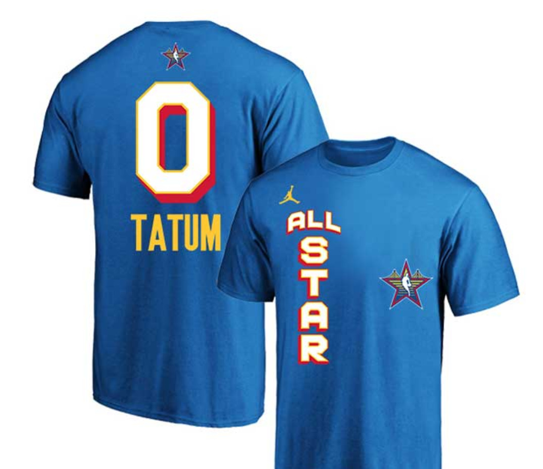 Men 2025 NBA all Star 0 Tatum blue T Shirt
